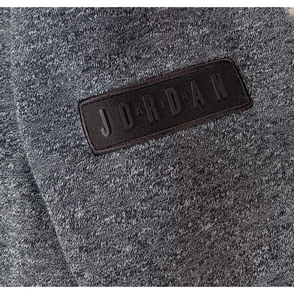 Nike Air Jordan Sweatshirt Mens L Grey‎ Zip Pockets Icon Logo Fleece Crewneck